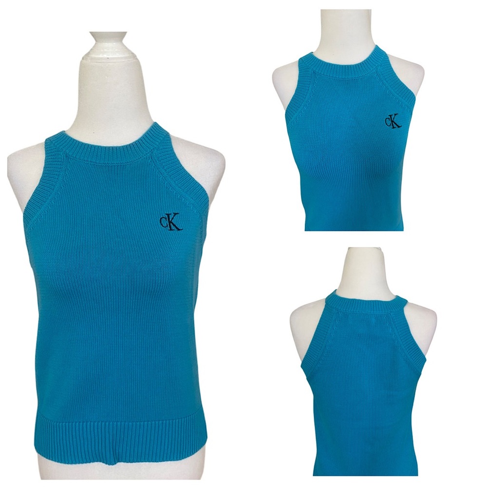 Calvin Klein Turquoise Halter Top. Size: Small.